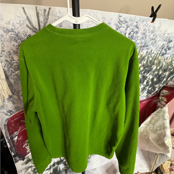 Eddie Bauer Men's Green Fleece Long Sleeve Sweater Size Medium - Picture 3 of 4